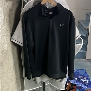 Under Armour Black Quarter-Zip Pullover with Silver Logo